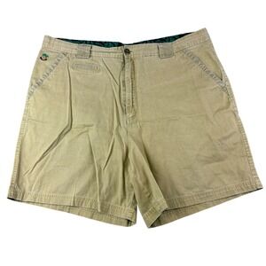 Pussers West Indies Mens 42 Khaki Shorts Cotton Caribbean Palm Tree Nautical VTG